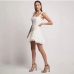 1New White High Waist Ruched Camisole Dress