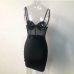 8Nightclub Black Spaghetti Strap  Backless Sleeveless Dress