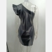 5One Shoulder Black Sleeveless Dresses For Women