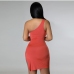 6One Shoulder Sleeveless Cut Out Bodycon Dress