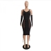 11Patchwork Black Backless Ruched Sleeveless Dress