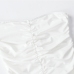 6Ruched White s Knee Length Straples Dresses For Women