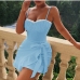 7Ruffled Hem Solid Camisole Cute Dresses