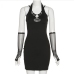 8Seductive Black Hollow Out Mini Dress With Sleeves