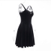 12Seductive Black Velvet Sleeveless Pleated Dresses