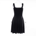 13Seductive Black Velvet Sleeveless Pleated Dresses