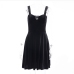 11Seductive Black Velvet Sleeveless Pleated Dresses