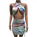 9Seductive Color Blocking Tie Wrap Hollow Out Dress