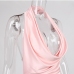 11Seductive Pink Draped Rhinestone Backless Halter Dress