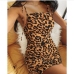 1Seductive Sleeveless Ruched Leopard Print Dress