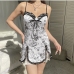 4Seductive Spaghetti Strap  Printed Sleeveless Dress