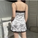 7Seductive Spaghetti Strap  Printed Sleeveless Dress