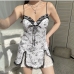 1Seductive Spaghetti Strap  Printed Sleeveless Dress