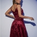 7Seductive Spaghetti Strap Sleeveless Velvet Dress
