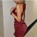 12Sexy Backless Ruched Halter Short Prom Dress