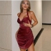 13Sexy Backless Ruched Halter Short Prom Dress