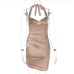 22Sexy Backless Ruched Halter Short Prom Dress