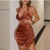 6Sexy Backless Ruched Halter Short Prom Dress