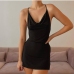 1Sexy Black Slit Backless Sleeveless Mini Dress