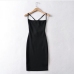 13Sexy Black Tie Wrap Backless Mini Dress Women