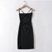 14Sexy Black Tie Wrap Backless Mini Dress Women