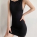 1Sexy Black Tie Wrap Backless Mini Dress Women