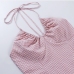 11Sexy Halter Lace Up Slit Plaid Camisole Dress