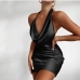 11Sexy Halter Ruched Backless One Piece Dress