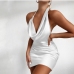 1Sexy Halter Ruched Backless One Piece Dress