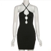 11Sexy Hollow Out Fitted Halter Sleeveless Dresses
