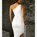 14Sexy Inclined Shoulder Asymmetrical Ruched Dresses