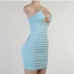 4Sexy Low Cut Ruched Sleeveless Bodycon Dress