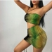 3Sexy Nightclub One Shoulder Drawstring Mini Dresses
