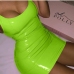 4Sexy Nightclub Sleeveless PU Bodycon Mini Dress