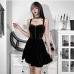 12Sexy Patchwork Pleated Sleeveless Mini Dress