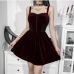 16Sexy Patchwork Pleated Sleeveless Mini Dress