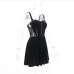 3Sexy Patchwork Pleated Sleeveless Mini Dress