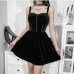 1Sexy Patchwork Pleated Sleeveless Mini Dress