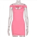 5Sexy Pink Backless Skinny Mini Dresses