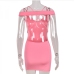7Sexy Pink Backless Skinny Mini Dresses
