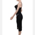 9Sexy Rhinestone Patchwork Sleeveless Slit Midi Dress
