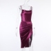 1Sexy Ruched Backless Slit Sleeveless Dress