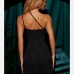 3Sexy Ruched One Shoulder Sleeveless Prom  Dress
