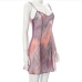 6Sexy See Through Multicolored Slit Sleeveless Dress