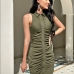 1Sexy Sleeveless Bodycon Ruched Dress