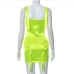 13Sexy Solid Sleeveless Drawstring Dress