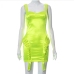 11Sexy Solid Sleeveless Drawstring Dress