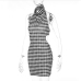 12Sexy Striped Open Back Halter Neck Mini Dress