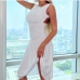 3Sexy White Backless Sleeveless Loose Dress