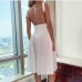 5Sexy White Backless Sleeveless Loose Dress